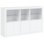 vidaXL Komoda s LED svetlami biela 162x37x100 cm – Obrázok 3