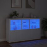 vidaXL Komoda s LED svetlami biela 162x37x100 cm – Obrázok 5