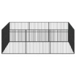 vidaXL Ohrádka pre psov 12 panelov čierna pozinkovaná oceľ – Obrázok 4