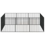 vidaXL Ohrádka pre psov 12 panelov čierna pozinkovaná oceľ – Obrázok 5