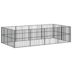 vidaXL Ohrádka pre psov 12 panelov čierna pozinkovaná oceľ – Obrázok 7