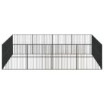 vidaXL Ohrádka pre psov 16 panelov čierna pozinkovaná oceľ – Obrázok 5