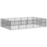 vidaXL Ohrádka pre psov 16 panelov čierna pozinkovaná oceľ – Obrázok 7