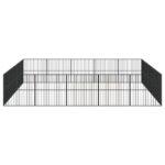 vidaXL Ohrádka pre psov 20 panelov čierna pozinkovaná oceľ – Obrázok 5