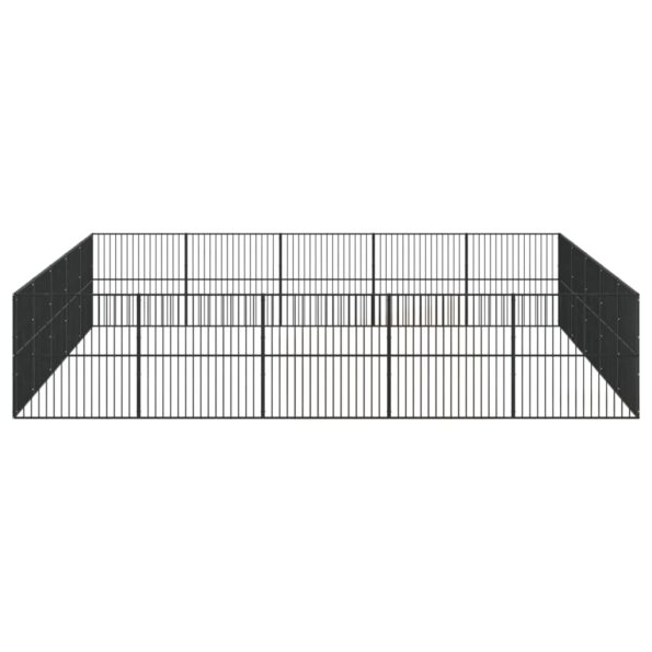 vidaXL Ohrádka pre psov 20 panelov čierna pozinkovaná oceľ – Obrázok 5