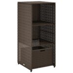 vidaXL Záhradná úložná skriňa hnedá 50x55x115 cm polyratan – Obrázok 2