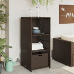 vidaXL Záhradná úložná skriňa hnedá 50x55x115 cm polyratan – Obrázok 3