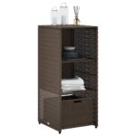 vidaXL Záhradná úložná skriňa hnedá 50x55x115 cm polyratan – Obrázok 4