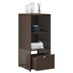 vidaXL Záhradná úložná skriňa hnedá 50x55x115 cm polyratan – Obrázok 5