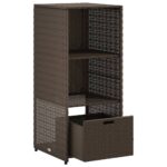 vidaXL Záhradná úložná skriňa hnedá 50x55x115 cm polyratan – Obrázok 6