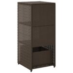 vidaXL Záhradná úložná skriňa hnedá 50x55x115 cm polyratan – Obrázok 9