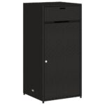vidaXL Záhradná úložná skriňa čierna 55x55x111 cm polyratan – Obrázok 2