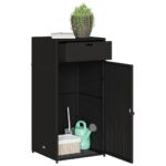 vidaXL Záhradná úložná skriňa čierna 55x55x111 cm polyratan – Obrázok 5