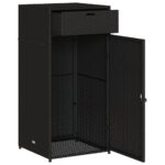 vidaXL Záhradná úložná skriňa čierna 55x55x111 cm polyratan – Obrázok 6