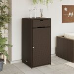 vidaXL Záhradná úložná skriňa hnedá 55x55x111 cm polyratan – Obrázok 3