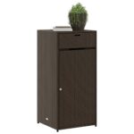 vidaXL Záhradná úložná skriňa hnedá 55x55x111 cm polyratan – Obrázok 4