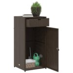 vidaXL Záhradná úložná skriňa hnedá 55x55x111 cm polyratan – Obrázok 5