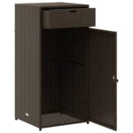 vidaXL Záhradná úložná skriňa hnedá 55x55x111 cm polyratan – Obrázok 6