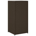 vidaXL Záhradná úložná skriňa hnedá 55x55x111 cm polyratan – Obrázok 9