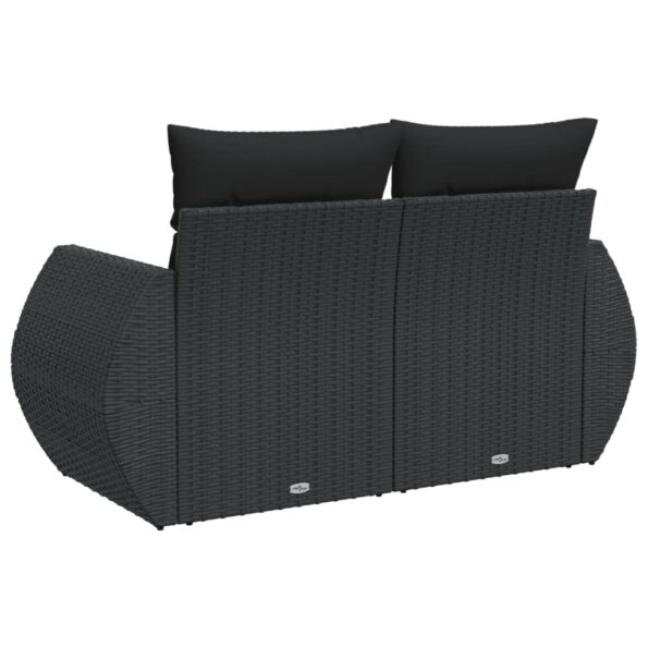 VXL8721012333765_g_en_hd_4.jpg vidaXL Záhradná pohovka s vankúšmi 2-miestna čierna polyrattan – Obrázok 6