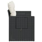 vidaXL Záhradná pohovka s vankúšmi 2-miestna čierna polyrattan – Obrázok 6