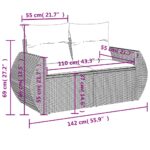 vidaXL Záhradná pohovka s vankúšmi 2-miestna čierna polyrattan – Obrázok 11