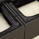 vidaXL Záhradná pohovka s vankúšmi 2-miestna čierna polyrattan – Obrázok 10