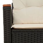 vidaXL Záhradná pohovka s vankúšmi 2-miestna čierna polyrattan – Obrázok 11