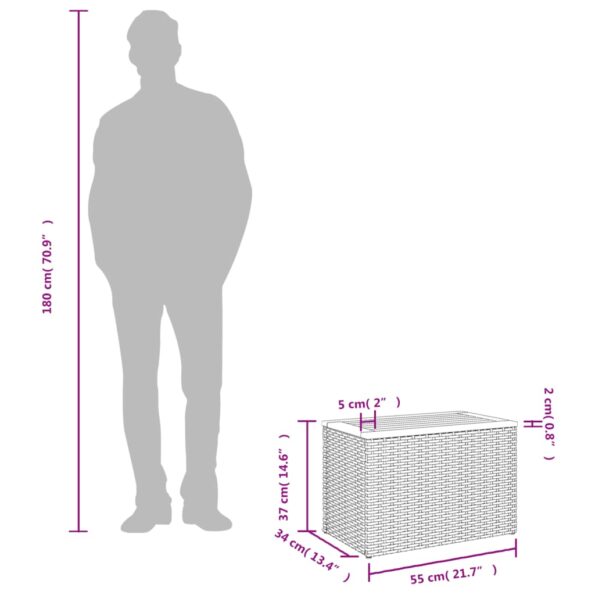 vidaXL Záhradné príručné stolíky 2ks béžové 55x34x37cm polyratan masív – Obrázok 10
