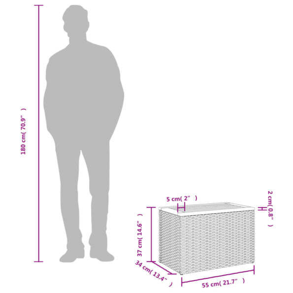 vidaXL Záhradné príručné stolíky 2 ks sivé 55x34x37 cm polyratan masív – Obrázok 12