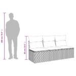 vidaXL Záhradná pohovka s podložkami, 3-miestna, sivá, polyratan – Obrázok 11