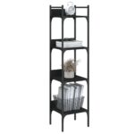 vidaXL Knižnica 4-poschodová čierna 35x30x138,5 cm kompozitné drevo – Obrázok 4