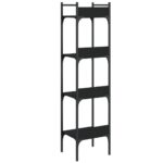 vidaXL Knižnica 4-poschodová čierna 35x30x138,5 cm kompozitné drevo – Obrázok 7