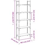 vidaXL Knižnica 5-poschodová čierna 60,5x24x166,5 cm kompozitné drevo – Obrázok 10