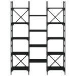 vidaXL Knižnica čierna 127,5x28,5x172,5 cm kompozitné drevo – Obrázok 5