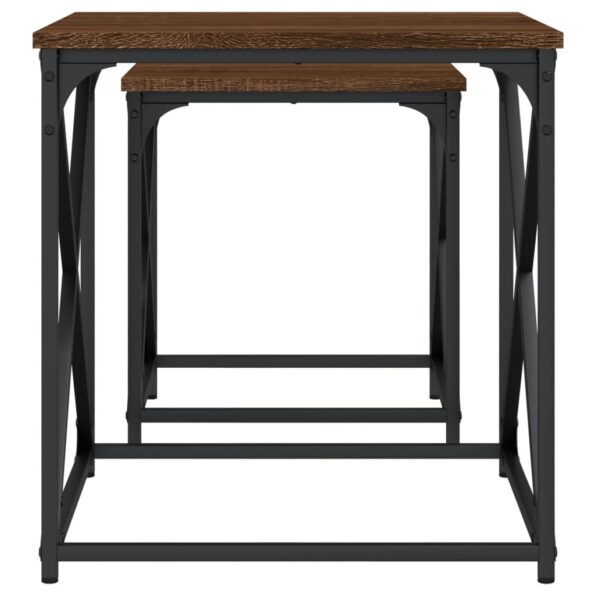 vidaXL Zasúvacie konferenčné stolíky 2 ks hnedý dub kompozitné drevo – Obrázok 6