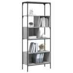 vidaXL Knižnica 5-poschod. sivá sonoma 76x33x188,5 cm kompozitné drevo – Obrázok 4