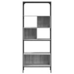 vidaXL Knižnica 5-poschod. sivá sonoma 76x33x188,5 cm kompozitné drevo – Obrázok 5