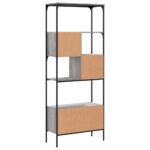 vidaXL Knižnica 5-poschod. sivá sonoma 76x33x188,5 cm kompozitné drevo – Obrázok 7