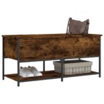 vidaXL Úložná lavička dymový dub 100x42,5x47cm kompozitné drevo – Obrázok 4