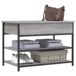 vidaXL Lavička na topánky sivá sonoma 70x42,5x50 cm kompozitné drevo – Obrázok 4