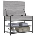 vidaXL Lavička na topánky sivá sonoma 70x42,5x50 cm kompozitné drevo – Obrázok 5