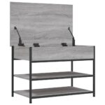 vidaXL Lavička na topánky sivá sonoma 70x42,5x50 cm kompozitné drevo – Obrázok 6