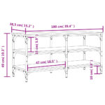vidaXL Lavička na topánky sivá sonoma 100x38,5x49 cm kompozitné drevo – Obrázok 10