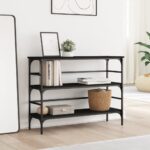vidaXL Konzolový stolík čierny 100x32x75 cm kompozitné drevo – Obrázok 3