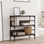 vidaXL Konzolový stolík hnedý dub 75x32x75 cm kompozitné drevo – Obrázok 3