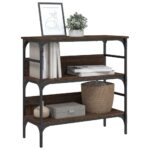 vidaXL Konzolový stolík hnedý dub 75x32x75 cm kompozitné drevo – Obrázok 4