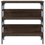 vidaXL Konzolový stolík hnedý dub 75x32x75 cm kompozitné drevo – Obrázok 5
