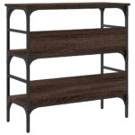 vidaXL Konzolový stolík hnedý dub 75x32x75 cm kompozitné drevo – Obrázok 7