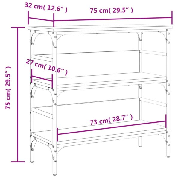 VXL8721012341081_g_en_hd_8.jpg vidaXL Konzolový stolík hnedý dub 75x32x75 cm kompozitné drevo – Obrázok 10